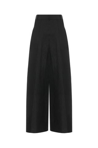 Rena Pleated Wool Trousers – Black