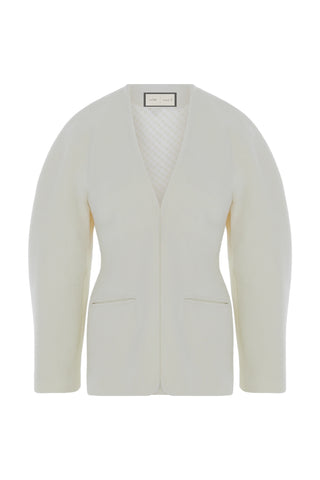 Daisy Tailored Velvet Blazer – Cream