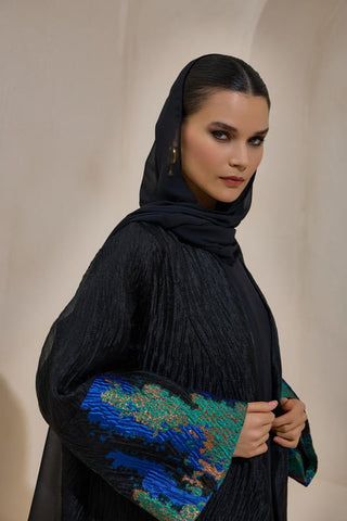 Sapphire Abaya - Black Blue