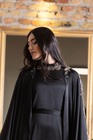 Femme Imperial Embellished Abaya – Black
