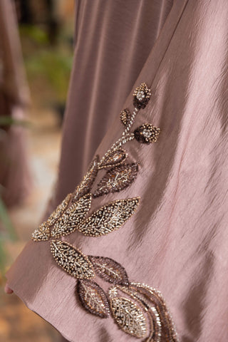 Silent Power Embellished Abaya – Pink