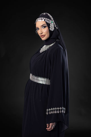 Charisma Ethno Silk Abaya – Black