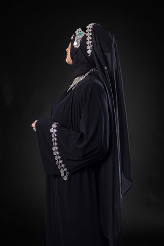 Charisma Ethno Silk Abaya – Black
