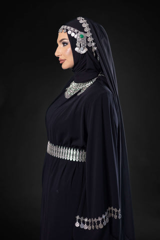 Charisma Ethno Silk Abaya – Black