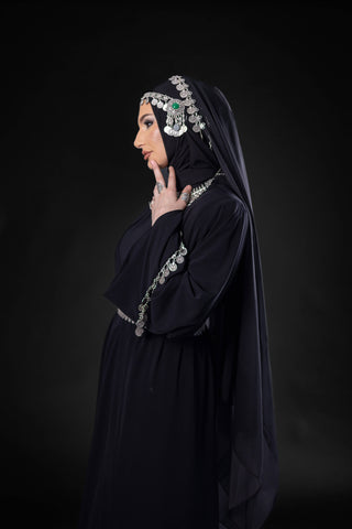 Charisma Ethno Silk Abaya – Black