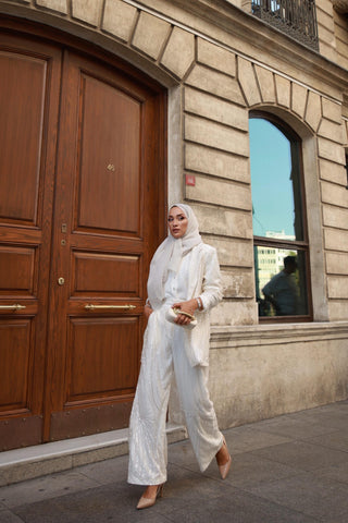 Luxe Embellished Co-Ord Set – Ivory