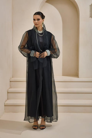 Valeria Organza Abaya Siyah