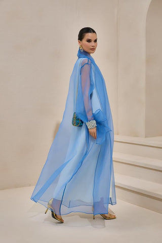 Valeria Organza Abaya Mavi