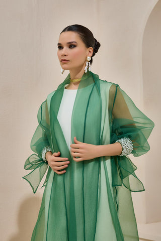 Valeria Organza Abaya Yeşil