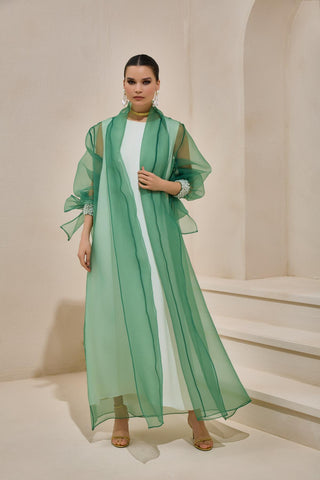 Valeria Organza Abaya Yeşil
