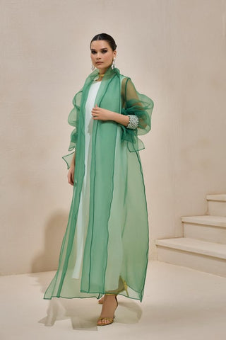 Valeria Organza Abaya Yeşil