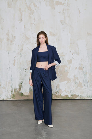 Madeleine Oversize Pinstripe Blazer – Navy