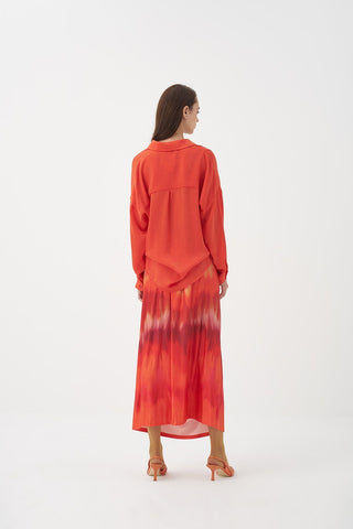 Wim Button-Detail Shirt – Orange