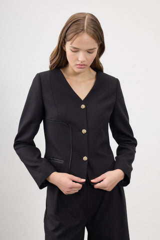 Zaha Tailored Suit Set - Black